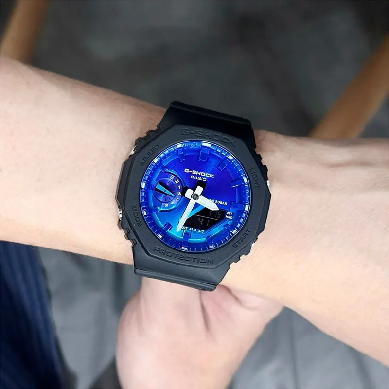 Casio G-Shock Sports Triple G Resist Blue Solid Men’s Watch- GA-2100FLS-8A2